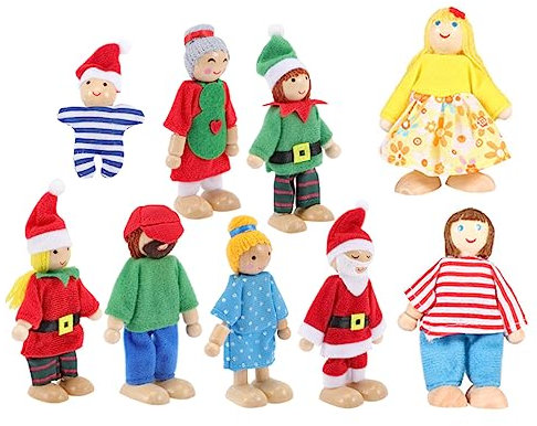 ERINGOGO 9stücke Teiliges Familienfiguren Aus Sicherem Für Junge Mädchen Pädagogische Spielpuppe Kreativität Motorik Und Kommunikation Für Rollenspiele Und Geschichten