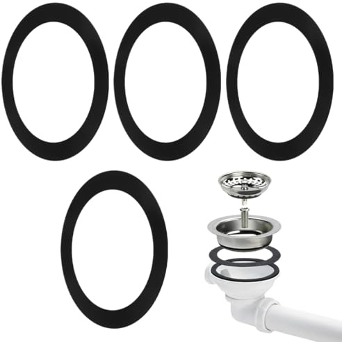 4Stück Flachdichtung für Siebkorbablauf, OD 113mm ID 86mm, für Siebkörbchen | Dichtung Waschbecken Ablauf, Korrosionsbeständigem Gummi, Ohne Leckagen, für Küchenspülen, Badewannen, Filter, Pumpen