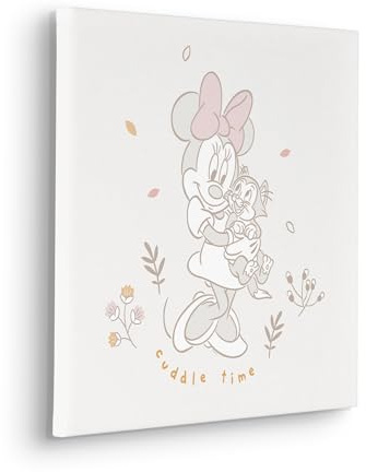 Komar Keilrahmenbild - Disney Minnie Mouse Cuddle Time - Größe: 40 x 40 cm - Leinwandbild, Kinderzimmer, Rosa