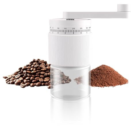 Rodison Molinillo de café manual con 35 ajustes externos ajustables, molinillo portátil de granos de café de mano con rebaba de cerámica y capacidad de 30 g para Aeropress, espresso, vertido, prensa