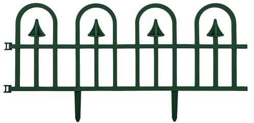 Recinzione da giardino piccola recinzione bordo palizzata recinzione decorativa verde 2,3 mb decorazione giardino disposizione fiori piante plastica elegante semplice montaggio modulare flessibile
