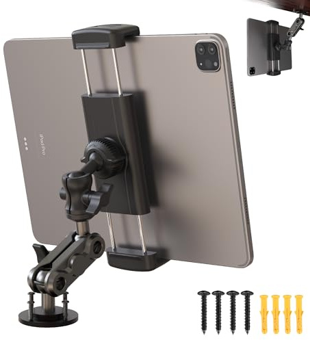 VasSmtCPH Tablet Holder for Car Aluminum Heavy Duty Drill Base 360° Rotating Mount for Trucks Dashboard Cars and Commercial Vehicles,Boat,Wall Compatible with 4.7～12.9 inch Tablets/Phone