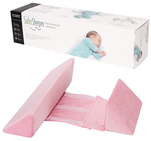 AUHLYZR Almohada para bebé diseñada para dormir de lado, algodón extraíble, transpirable de doble cara para evitar migrañas y ayudar a que el bebé duerma saludable(rosa)