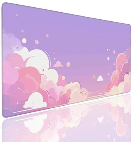 Tappetino per Mouse da Gaming, Tappetino Mouse Pad XXL Grande, Mousepad con Impermeabile e Antiscivolo, Lavabile Sottomano Copri Scrivania Ufficio, Tappetini Tappeto Mouse Mat 1400x600x4mm Pink (15)