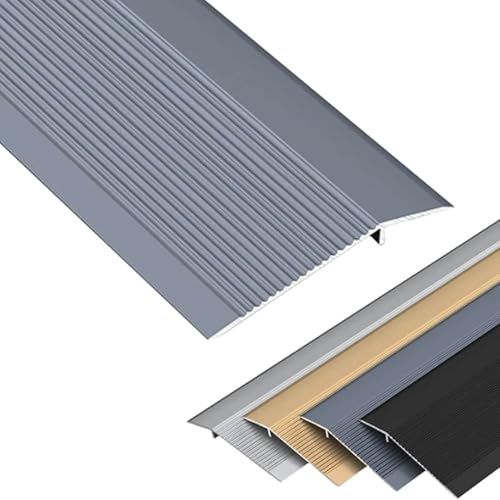 GOUZIBHD Teppichschwellenübergang Aus Aluminium, Extra Breite Boden-Übergangsstreifen, Flacher Bodentrennstreifen für Küche/Bad/Laminat-Vinyl, Übergangsschiene Sattelschwelle(Size:90cm/35 in,Color:d)
