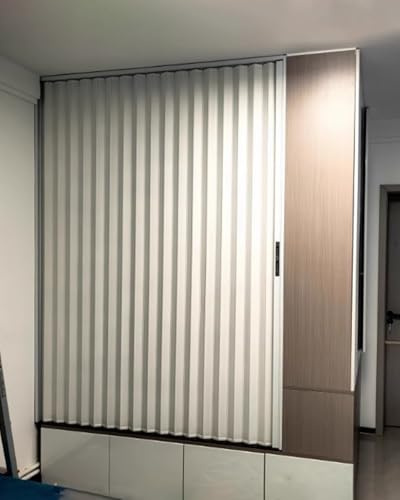 Individuell Anpassbare Weiße Falttür für Kleine Räume/Türöffnungen, Innentüren Aluminium-Schranktüren für Schränke, Verschließbare Schiebetüren, Schlafzimmer-Falttür-Trennwand(34x76in(86x193cm))