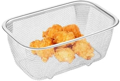 Panier rectangulaire en fil d'acier inoxydable, passoire à fruits et légumes à mailles fines, ustensiles de cuisine(L)