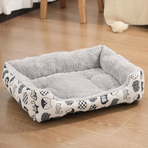 Hixingo Hundebett Grosse Hunde, rutschfest MittelgroBe Katzenbett, Hundekissen Waschbar, Flauschige Hundematte, Weiche Polsterung, für Balkon Wohnzimmer Reisen (Katze,XXXL (90x70cm))