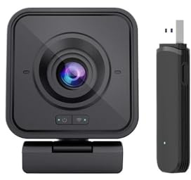 TIEOAXFT Webcam wireless 1080P HD for PC, con microfono, webcam da 2,4 GHz for videoconferenze in streaming live