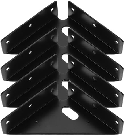 Hoement Équerres d'Angle en Acier Inoxydable Lot de 4, Connecteurs Robustes pour Meubles et Supports Muraux, Fixation Fiable pour Armoires Cuisine Suspendues
