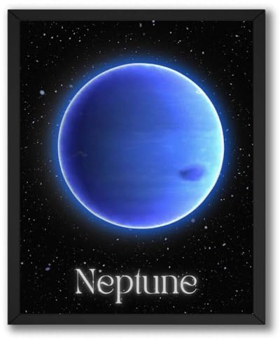 ALPINE INK CO. Neptune Astronomy Canvas Poster - Realistic Blue Planet Artwork - Solar System Science Design - Kids Room Classroom Wall Decor - 11x14 Unframed Canvas Print