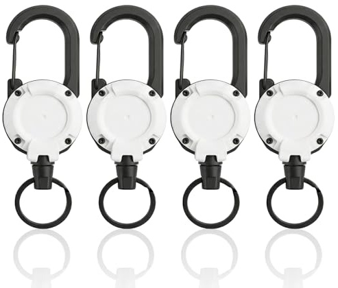 4 Pcs Heavy Duty Retractable Keychain Heavy Duty Retractable Lanyard