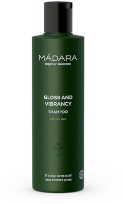 MÁDARA Organic Skincare | Gloss And Vibrancy Shampoo - 250 ml, Mit Nordischer Birke und Cranberry, Schutz, Glanzverstärkung, Volumen-Boost, Vegan, Ecocert-zertifiziert, Recycelbare Verpackung