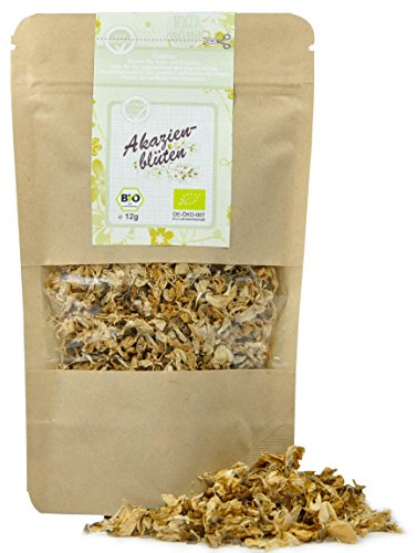 direct&friendly | ganze Bio Akazienblüten | Akazienblüten Tee | 12 g | zum Aromatisieren von Desserts, Eis und Sirup