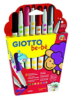 Giotto be-bè F467900: Fasermaler für Kleinkinder - Set mit 7 Farben und Farbwechsler - dermatologisch getestet - langlebig - 100% sicher Mehrfarbig