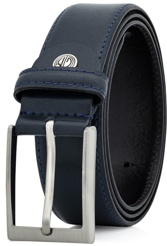 LINDENMANN Gürtel Herren Vollledergürtel aus Rindleder, 35 mm breit, kürzbar, Gürtel Herren XXL, marine