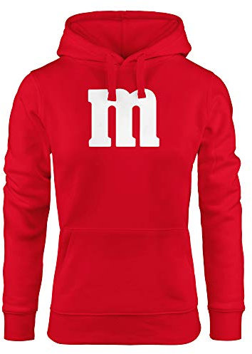 MoonWorks® Hoodie Damen Gruppen-Kostüm M Aufdruck Kostüm Fasching Karneval Verkleidung Kapuzen-Pullover rot M
