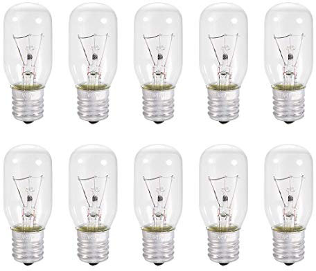 10 lampadine di Ricambio T25 E17 per microonde, per la Maggior Parte dei corsi Ge sostituisce la Parte Si Adatta alla Base Intermedia E17-40W/AC 110V-130V, Giallo Luce Calda.