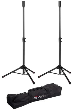 Gator Frameworks Lightweight and Compact Mini Tripod Speaker Stand Set with Nylon Carry Bag (GFWSPK0250SET)