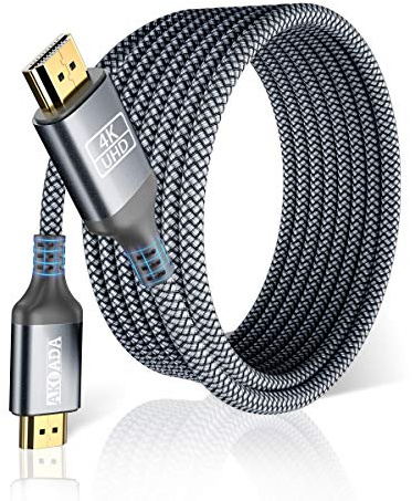 AkoaDa 4K Long HDMI Cable, 18Gbps High Speed HDMI 2.0 Braided Cable, 4K-60Hz HDR, Ultra HD, 2K, 1080P, ARC Compatible with TV, PC, PS5/4/3, Projector, Monitor ect (Grey, 7.5M)