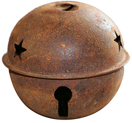Milisten Jingle Bells 12 Stück rostige Metallglocken 40 mm Weihnachtsglocken mit Sternausschnitt Bastelglocke für Weihnachten Handwerk Dekoration Supplies Urlaub Verzieren