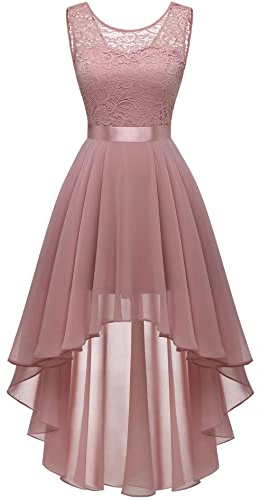 Berylove Vokuhila, Abito da Cocktail da Donna, Elegante, per Matrimoni, Feste, Senza Maniche, per Damigella d'Onore BLP7035 Blush L