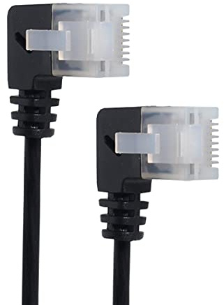 CY Ultraflaches Cat6 RJ45 Ethernetkabel,90 Grad nach Links abgewinkelt 25cm für Laptop Router TV Box