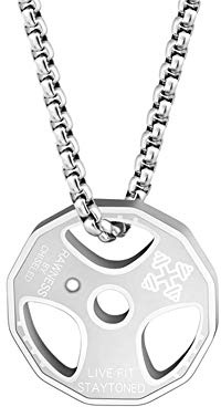 HMOOY Hantel Halskette, Titan Hantel Anhänger Halskette aus Edelstahl Hantelkette Halskette Paar Anhänger Halskette Fitness Studio Halskette Sportschmuck für Männer Jungen