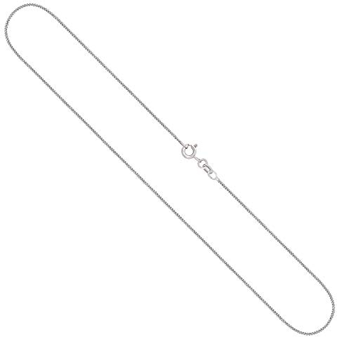 EDELIND Goldkette Damen Herren Halskette 1.1 mm Panzerkette flach 750 aus Weißgold Echtgold Kette Gold Länge 40 cm, Gewicht ca. 1,9 g, Made in Germany