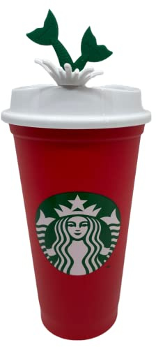 STARBUCKS Weihnachts-Sirenen-Schwanz-Stopper Mit Rotem Wiederverwendbarem Reisebecher, Größe M, 473 ml