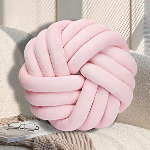 GYCS Knot Cushion, Soft Plush Cushion, Knotted Cushion, Decorative Cushion for Sofa, Bed, Decorative, Knot Cushion, Throw Cushion for Home Decoration, Bedroom, Couch,Rosa,42cm