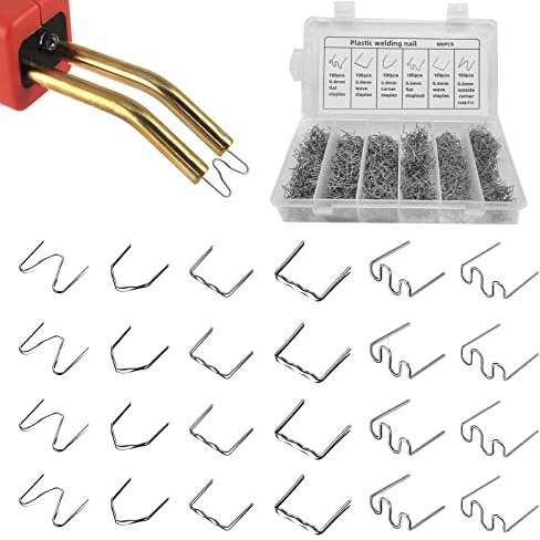 Soudure Plastique 600 PCS Chaud en Acier Inoxydable Staples 0.6mm / 0.8mm Kit Reparation Plastique Agrafes de Soudage de Voiture pour Voitures Réparation de Soudure (avec Boîte)