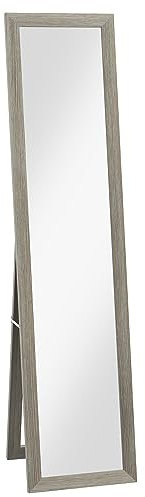 HOMCOM Rustic Full Length Mirror, 37 x 157 cm, Farmhouse Wall Hanging and Freestanding Floor Mirror for Living Room, Bedroom, Grey