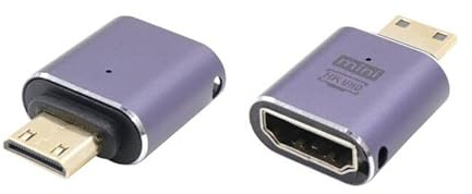 RIIEYOCA 8K Mini-HDTV auf HDTVs Adapter,48Gbps Extender Mini Stecker auf HDTVs Buchse Adapter 8K 4K mit LED Lichtern für Laptop,Kameras,DSLR,2PCS(Straight)