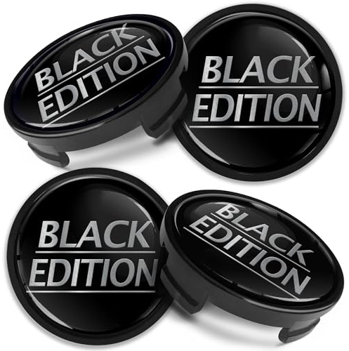 Biomar Labs 4 x 54 mm Tapas de Ruedas Compatible con Ford Tapacubos de Centro Llantas Aluminio Black Edition CF 9