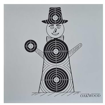 OAKWOOD Zielscheiben 14x14 oder 17x17 | Verschiedene Motive | Luftgewehr Pistole Softair Airsoft CO2 Schießscheibe für Kugelfang 50/100/150 Stück