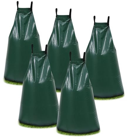 Fiqops 5 Stück Bewässerungssack, 75L Bewässerungsbeutel, UV beständigem PVC Baumbewässerungsbeutel, strapazierfähigem Baumbeutel, baumbewässerungssack für Ihre Bäume, heiße Sommer