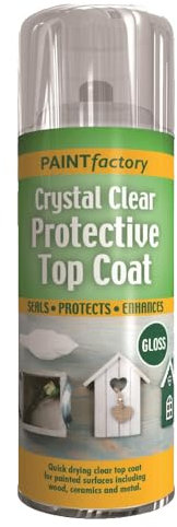 1 x 400ml Clear UV Proof Aerosol Spray Protective Top Coat Crysal Gloss Preserves Seals