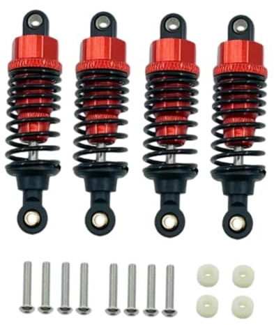 JISADER Amortisseur de voiture RC 4x1/10, pièces de rechange de chocs remplies d'huile pour véhicules TT02 MF01x M05 M06, Rouge
