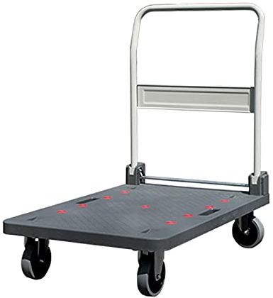 Plattformwagen Zusammenklappbarer Schubwagen Dolly Schwerlast-Plattformwagen, zur einfachen Aufbewahrung von Gepäck im Umzugslager, tragend 300 kg, mit 360°-Schwenkrädern (Größe: 74 x 47 x 9
