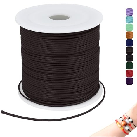 CAMAL Gewachste Nylonschnur 1mm Gewachstes Garn für Armbänder, 45m Gewachste Lederschnur 1mm Perlenschnur Schmuckband für DIY Handwerk, Makramee Halskette, Schmuck (Braun)