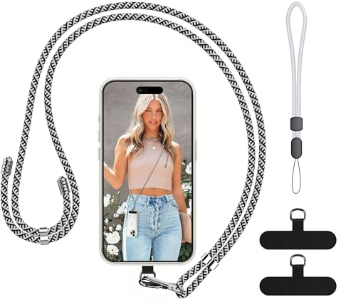 COCASES Phone Lanyard Crossbody with Tabs Adjustable Anti-Theft Wrist Strap | 2 Pack Phone Nylon Strap for Neck Multifunctional Universal Cellphone Chain for Outdoor Travel Compatible with Smartphone