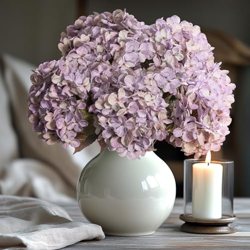 Uqueeten Künstliche Hortensien, Hortensien, künstliche Blumen, Hortensien, Blumenstrauß, Kunstblumen, Tischaufsätze für Zuhause, Hochzeit, Brautstrauß, Büro, Party, DIY-Blumendekoration