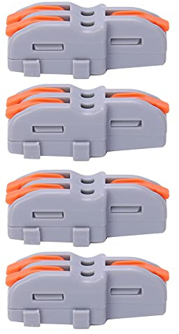 Morsettiera Rapida 20 Pezzi 1 in 2 Out Connettore Cavo TShape PushType Splitter Cablaggio SPLF12A, Separazione Rapida, Tenoni Maschio e Femmina, Ritardante di, Alta (ORANGE)