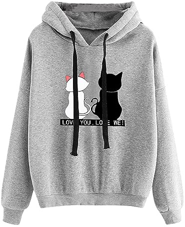 riou Suéter De Manga Larga con Estampado De Animados Informal De Otoño E Invierno para Mujer Chaquetón Mujer Invierno Sudadera Talla Grande Chaqueta De Algodon Mujer
