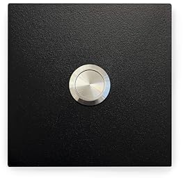 KTC-Home PREMIUM Türklingel Tiefschwarz - Flacher Drucktaster - Größe: 8x8cm - RAL 9005 - UV & Witterungsbeständig - Pulverbeschichtet