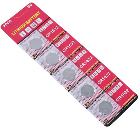 Lot de 5 piles bouton CR1632 3 V au lithium de rechange pour montres, calculatrices, télécommandes, jouets