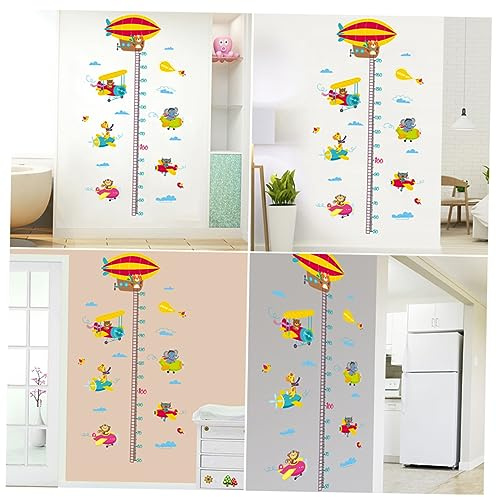 ibasenice Wandtattoo Größentabelle für Kinder mit Cartoonmotiven aus Pvc Abnehmbar zur Messung der Körpergröße im Kinderzimmer als Dekorative Wandsticker