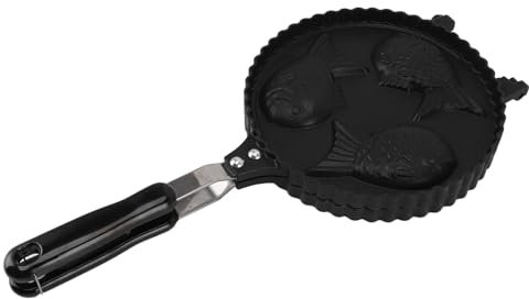 TOPINCN Poêle Taiyaki Double Face, Gaufrier en Forme de Poisson en Alliage D'aluminium Poêle Double Taiyaki Antiadhésive avec Poignée Anti-brûlure Plaque de Cuisson à Gaufres