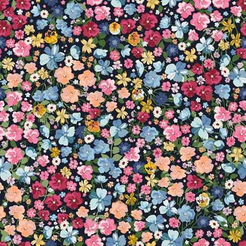 VEELIKE Dunkle Blumentapete Vintage Selbstklebende Tapete Blumen Schwarz Fototapete Blumen Tapete Floral Mustertapete Möbelfolie Schlafzimmer Badezimmer Flur Wand Dekoration 44.5 cm × 300 cm